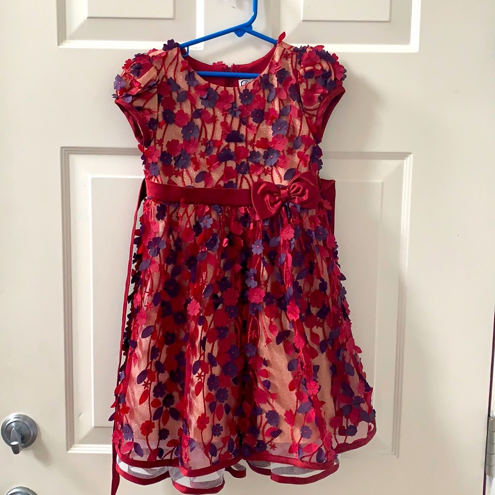 Size 6 burgundy and gold special occasion dress